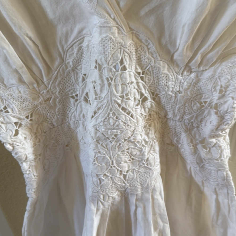 Rare vintage heavily manually embroidered bridal dress size 12 - Picture 4 of 17